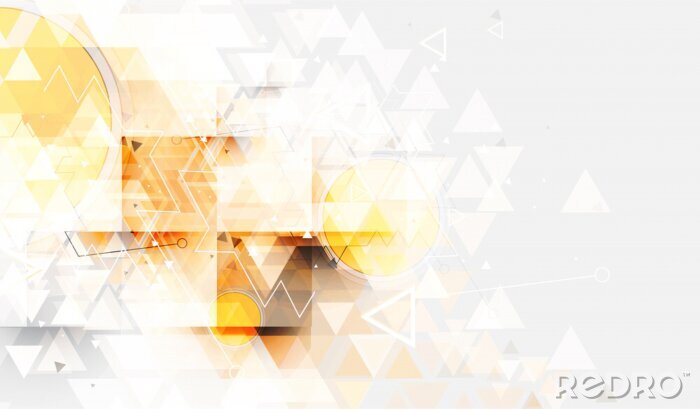 Poster Abstracte glazen vierkanten en driehoeken