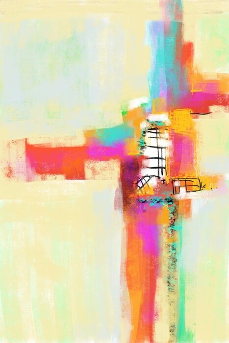 Poster Abstracte moderne unieke kunst handbeschilderde achtergrond voor poster, advertentie, kunstontwerp