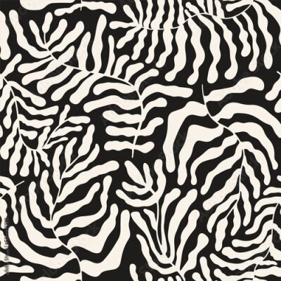 Abstracte stijlbladeren in zwart-wit