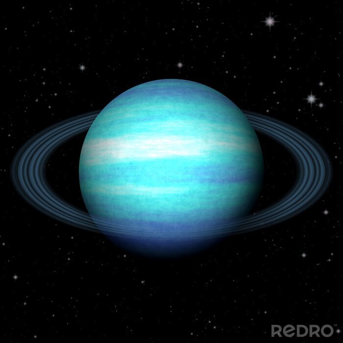 Poster Abstracte Uranus planeet gegenereerde textuur achtergrond