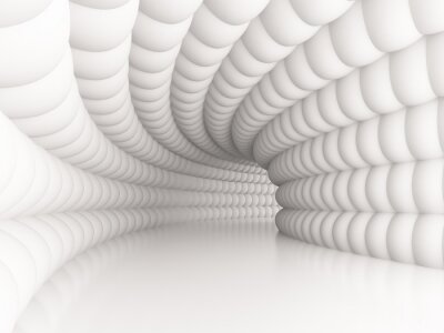 Abstracte witte 3D-tunnel