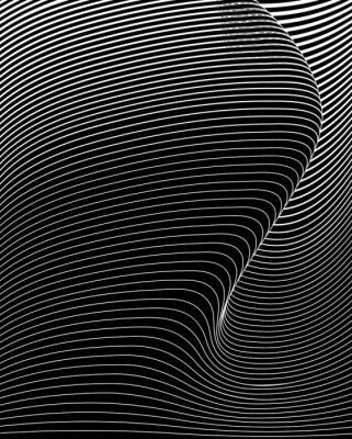 Poster Abstracte zwart-witte golven