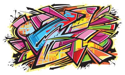 Poster Abstractie in de vorm van graffiti