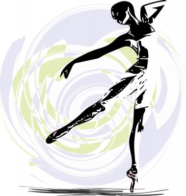 Abstractie van ballerina die danst