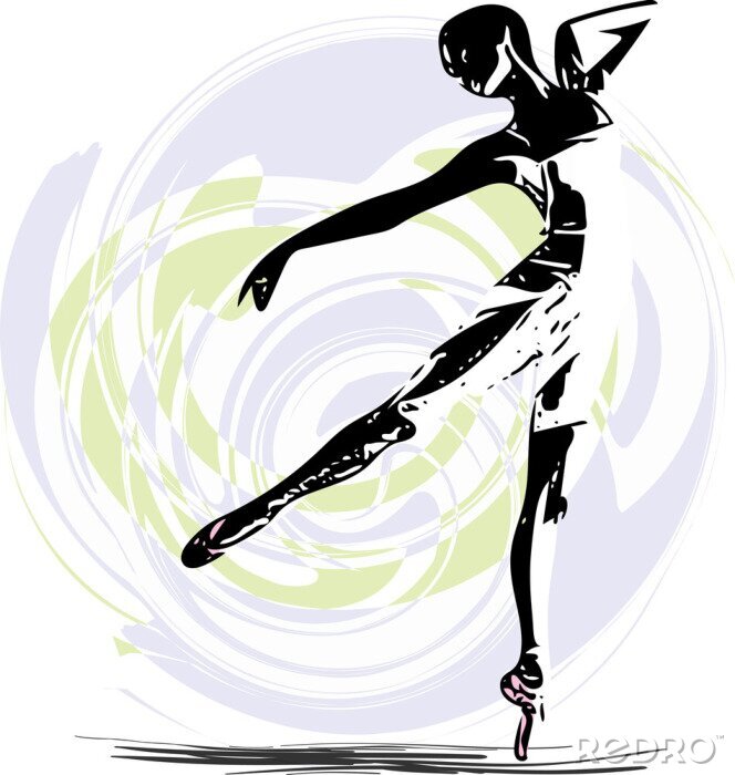 Poster Abstractie van ballerina die danst