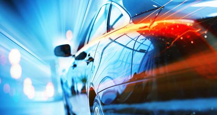 Poster Achteraanzicht van luxeauto