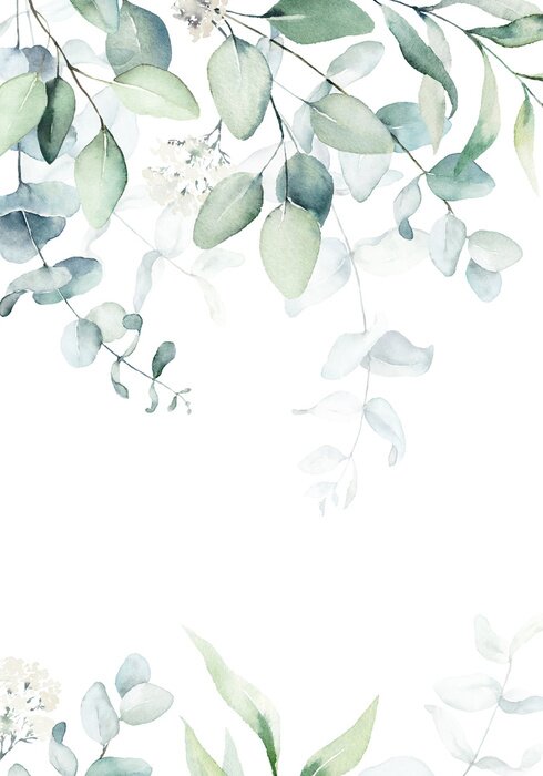 Poster Achtergrond met waterverfblaadjes