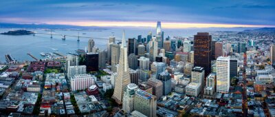 Poster Aerial View of San Francisco Skyline at Sunrise