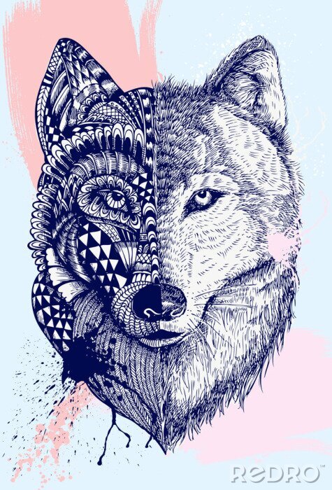 Poster Afbeeldingen met een wolf