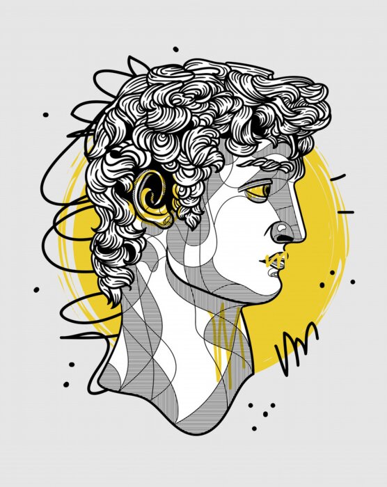 Poster Afbeeldingen van het beeldhouwwerk van David