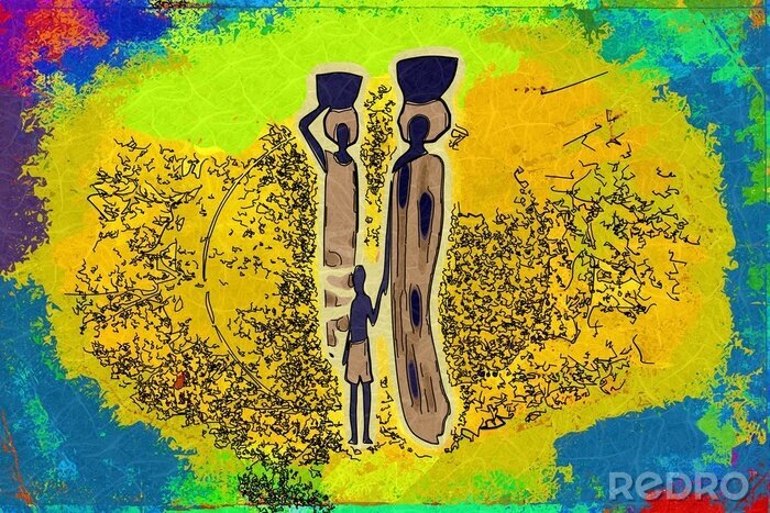 Poster Afrika retro vintage stijl