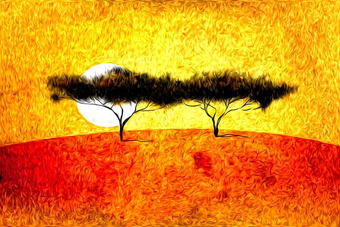 Poster Afrikaans motief etnische retro vintage