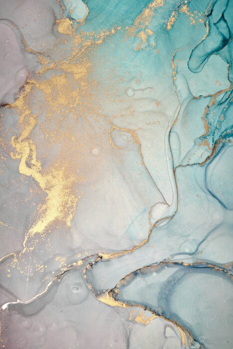 Poster Alcohol ink colors translucent. Abstract multicolored marble texture background. Design wrapping paper, wallpaper. Mixing acrylic paints. Modern fluid art. Alcohol Ink Pattern