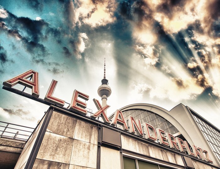 Poster Alexanderplatz en de Berlijnse televisietoren