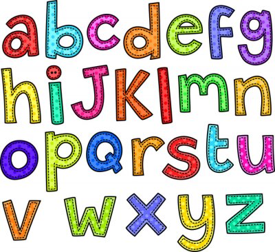 Alfabet geschreven in handsteekstijl