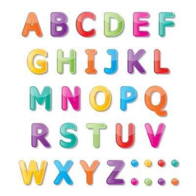 Alfabet in verschillende kleuren