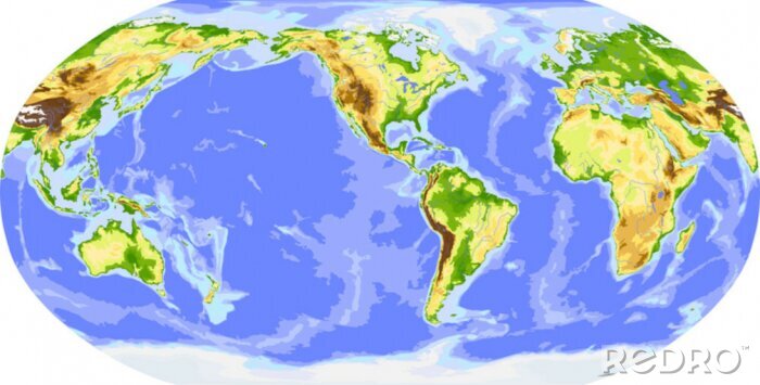 Poster Amerika in het centrum van de wereldkaart