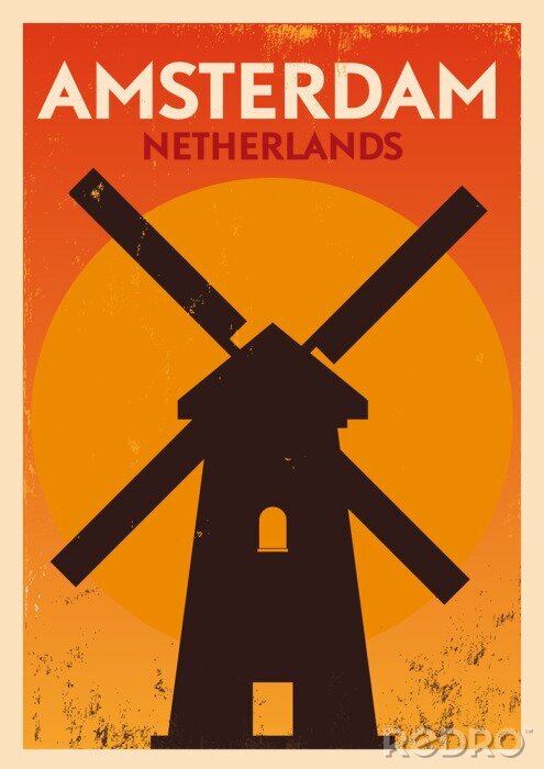 Poster Amsterdam City Typografie Ontwerp