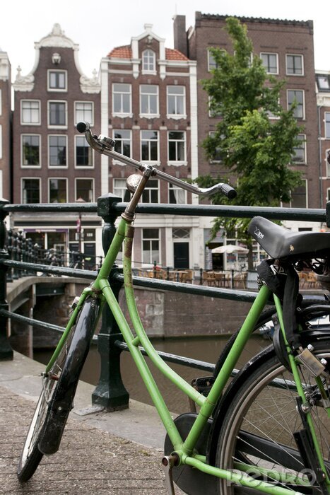 Poster Amsterdam en de groene fiets