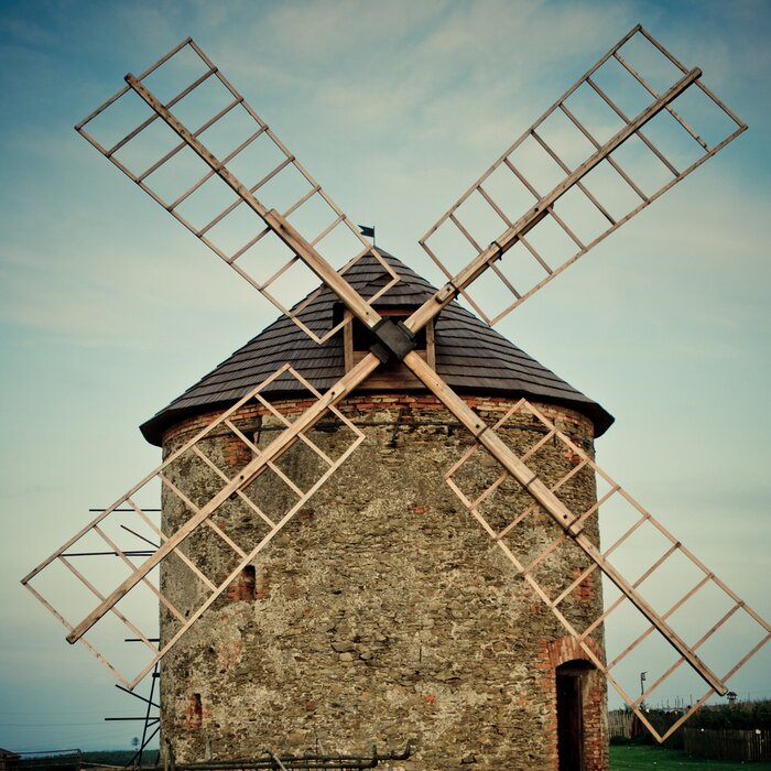 Poster Amsterdam mit einer Windmühle