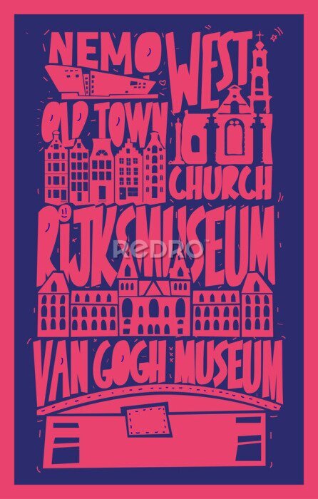 Poster Amsterdamse moderne typografie