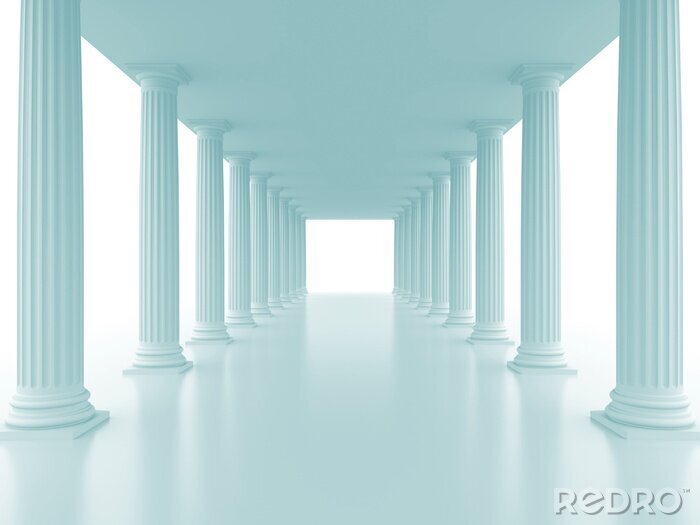 Poster Antieke architectuur op witte achtergrond