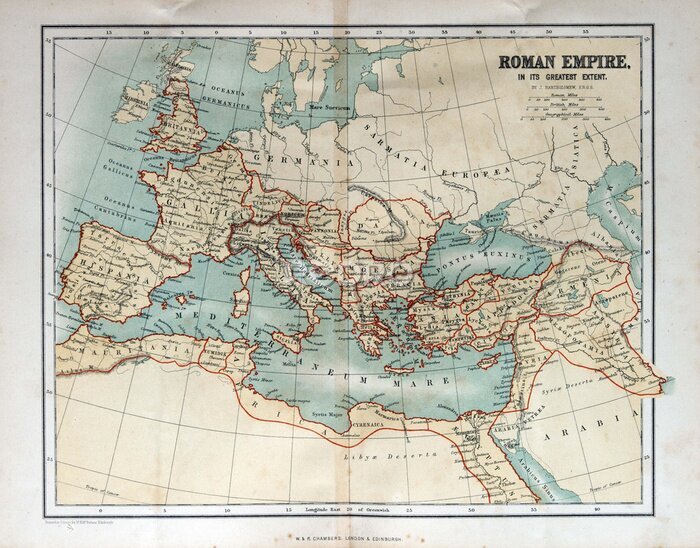 Poster Antieke kaart van het Romeinse Rijk
