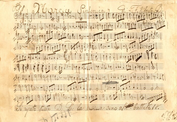 Poster Antieke muziekbladtextuur - Uitstekende document textuurachtergrond