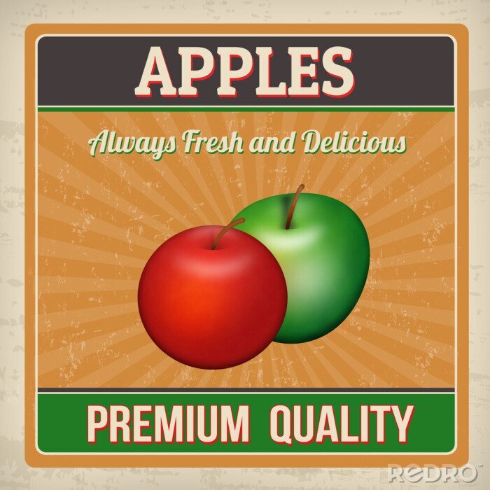 Poster Apples retro poster
