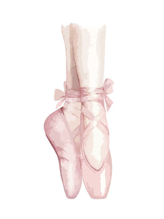 Poster Aquarel ballet illustratie. Hand getrokken vector kunst. Fashion print