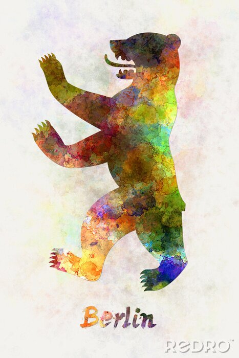 Poster Aquarel beer uit het Berlijnse wapen