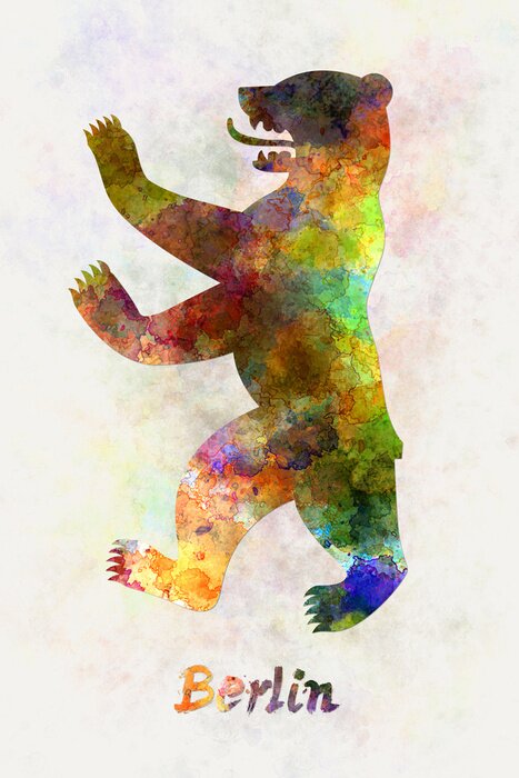 Poster Aquarel beer uit het Berlijnse wapen