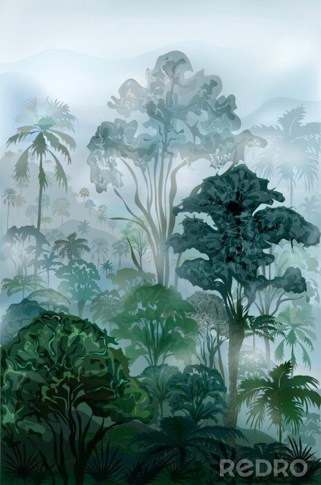 Poster Aquarel jungle