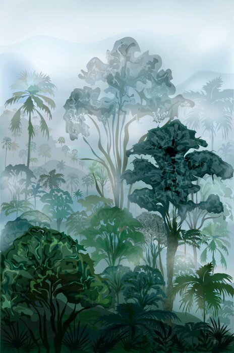Poster Aquarel jungle