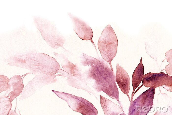 Poster Aquarel roze planten