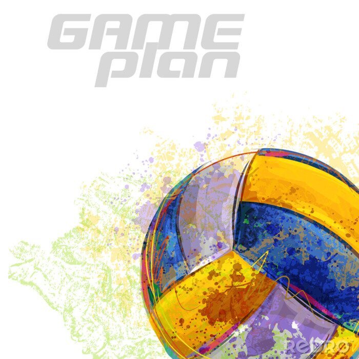 Poster Aquarel volleybal