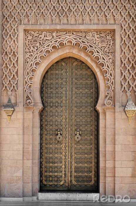 Poster Arabic oriental styled door in Morocco