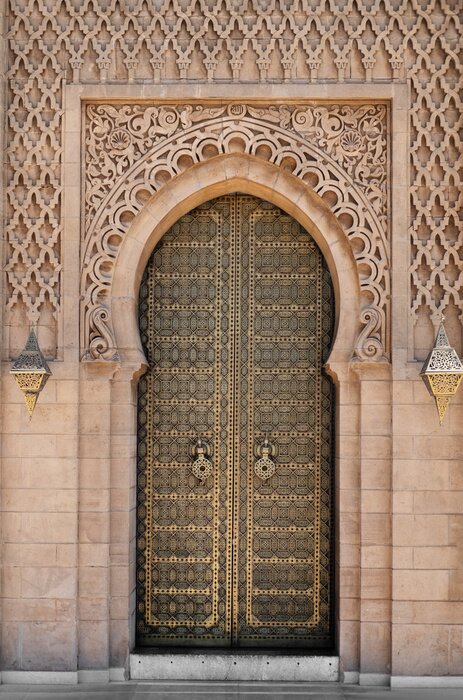 Poster Arabic oriental styled door in Morocco