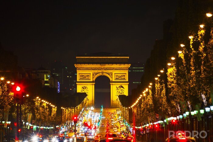 Poster Arc de Triomphe 's nachts