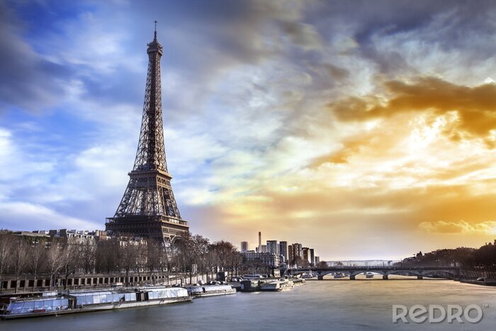 Poster Architecturaal panorama van Parijs