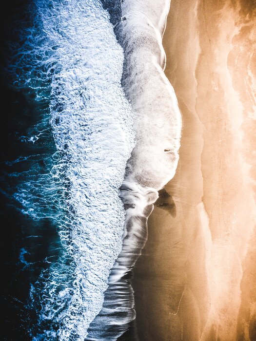 Poster arial drone shot of coast beach 