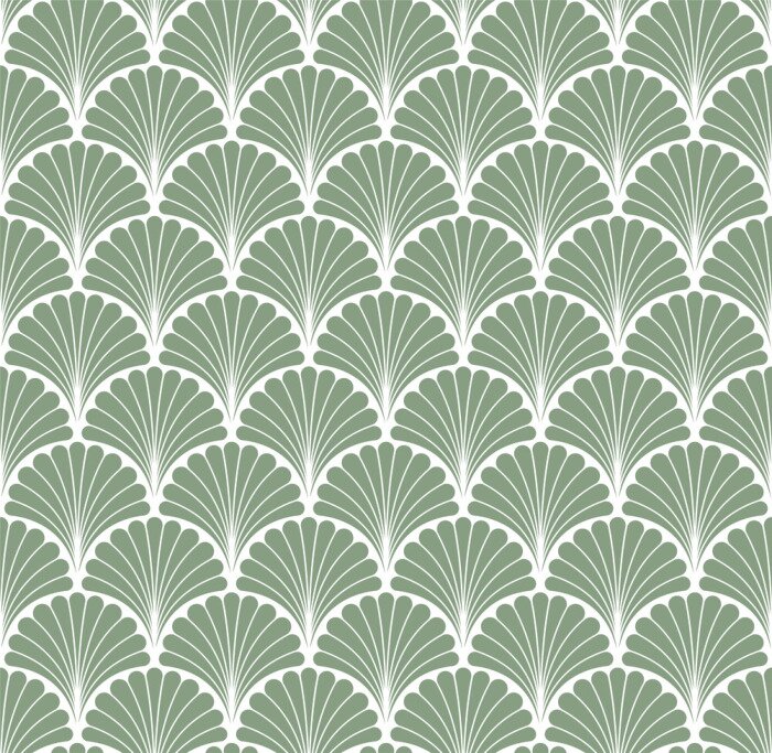 Poster Art nouveau art deco geometrische bladeren