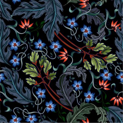 Art nouveau bloemenpatroon in kleuren