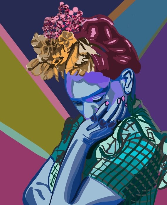 Poster Artistiek portret van Frida Kahlo