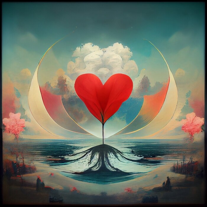 Poster Artistieke liefdesboom