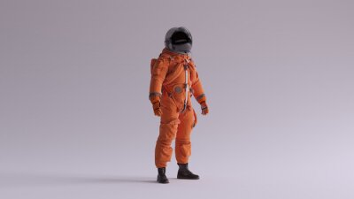 Astronaut in een oranje ruimtepak