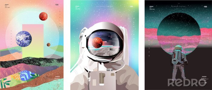 Poster Astronaut in een ruimtepak