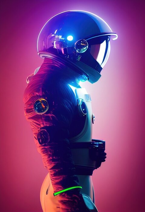 Poster Astronaut in een ruimtepak