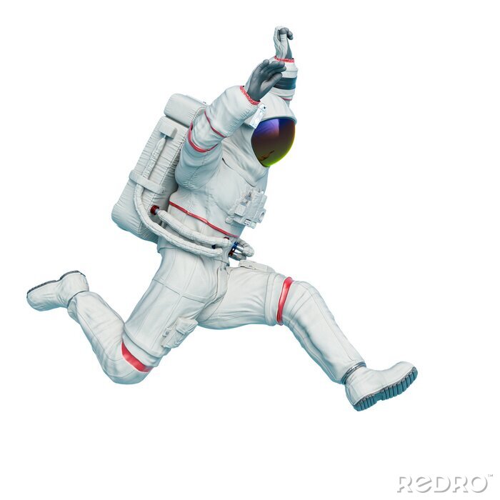 Poster Astronaut in een ruimtepak realistische graphics