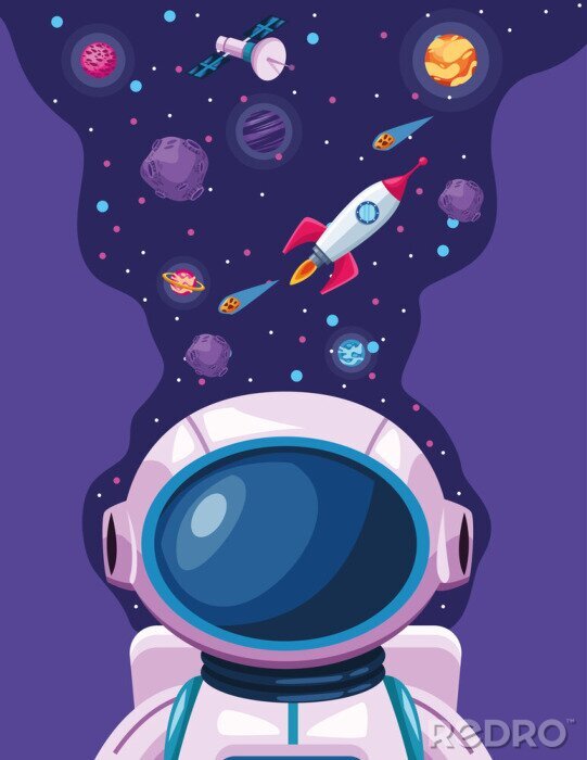 Poster Astronaut op een missie in de ruimte